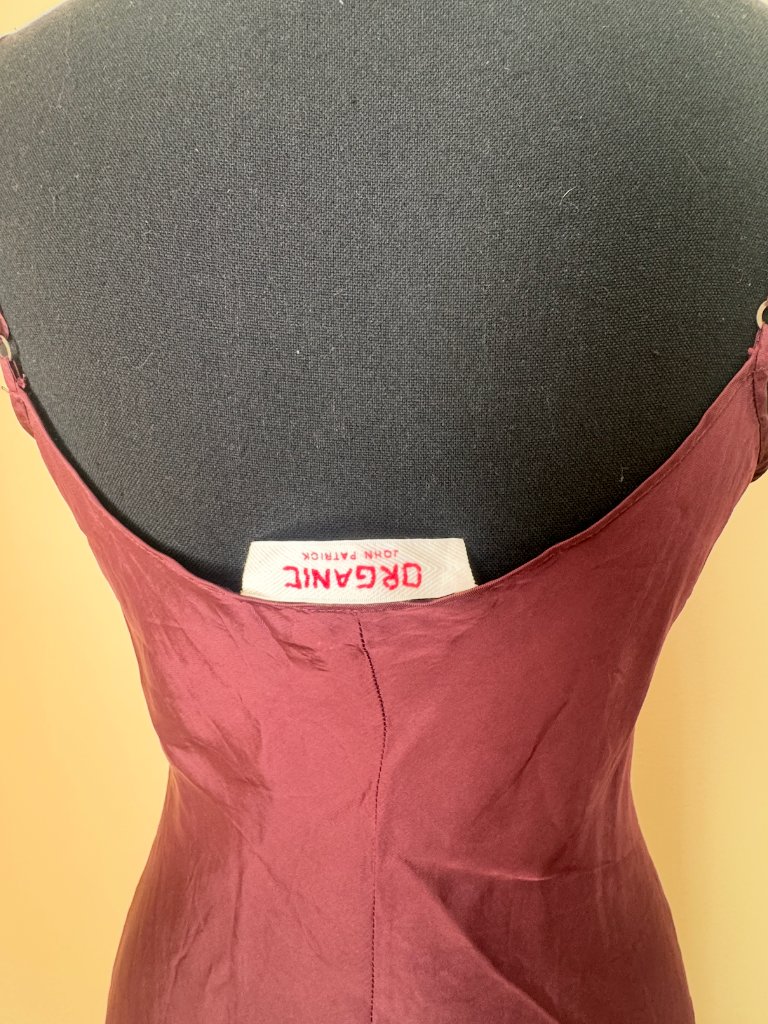 Organic John Patrick Silk Slip Maxi Dress Wine Bias Cut Xs — image 2 of 4